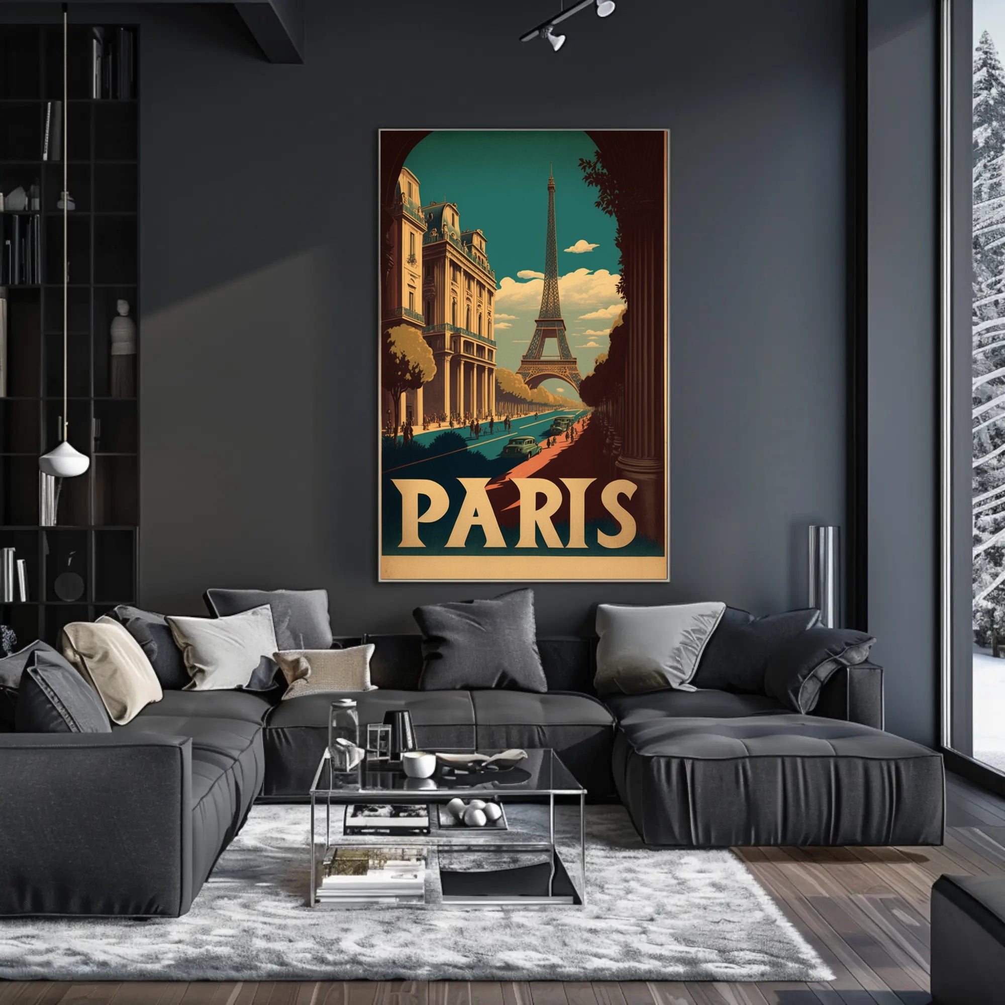 Paris in Nostalgic Cityscape Travel Poster PosterGoat