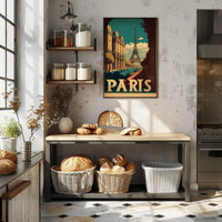 Paris in Nostalgic Cityscape Travel Poster PosterGoat