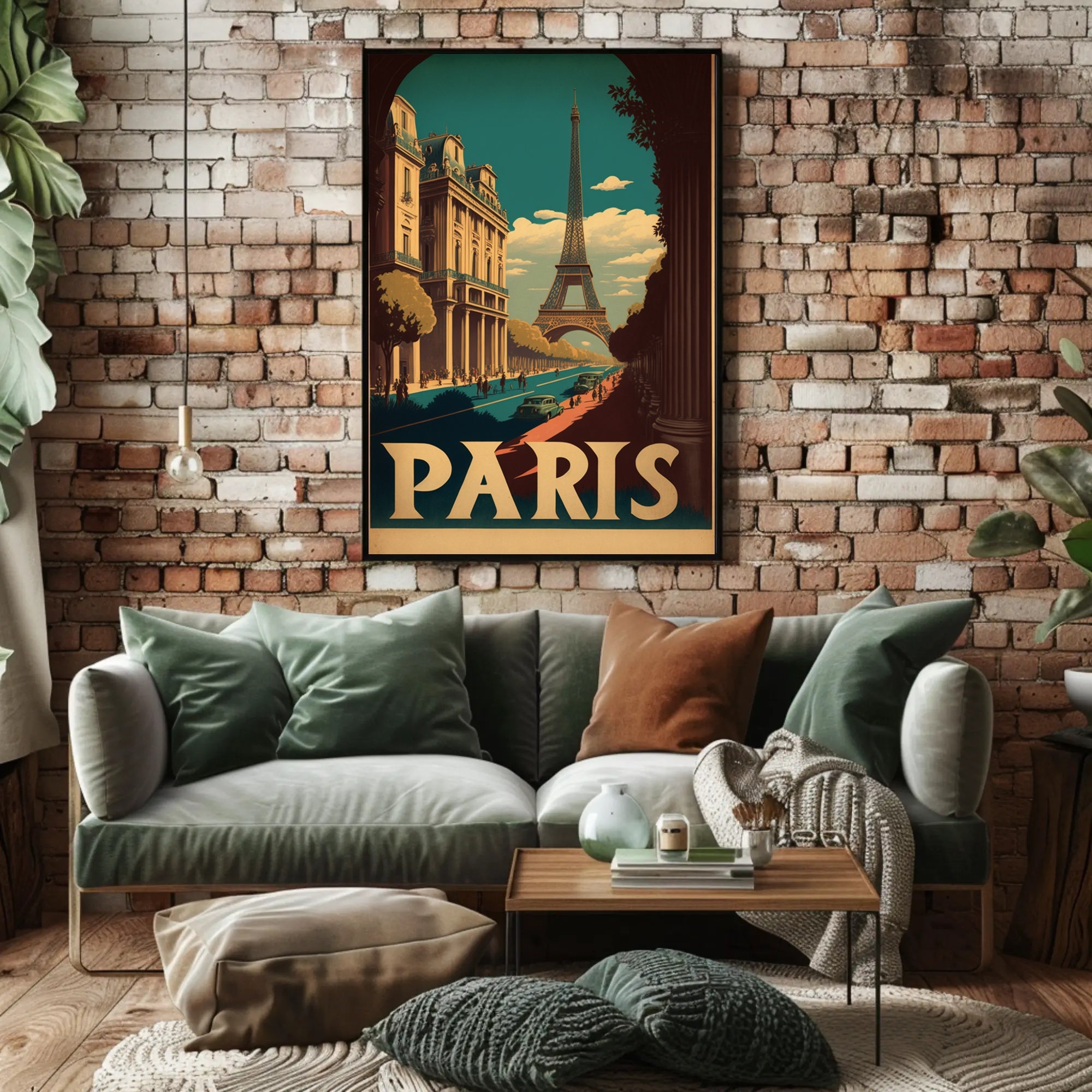 Paris in Nostalgic Cityscape Travel Poster PosterGoat