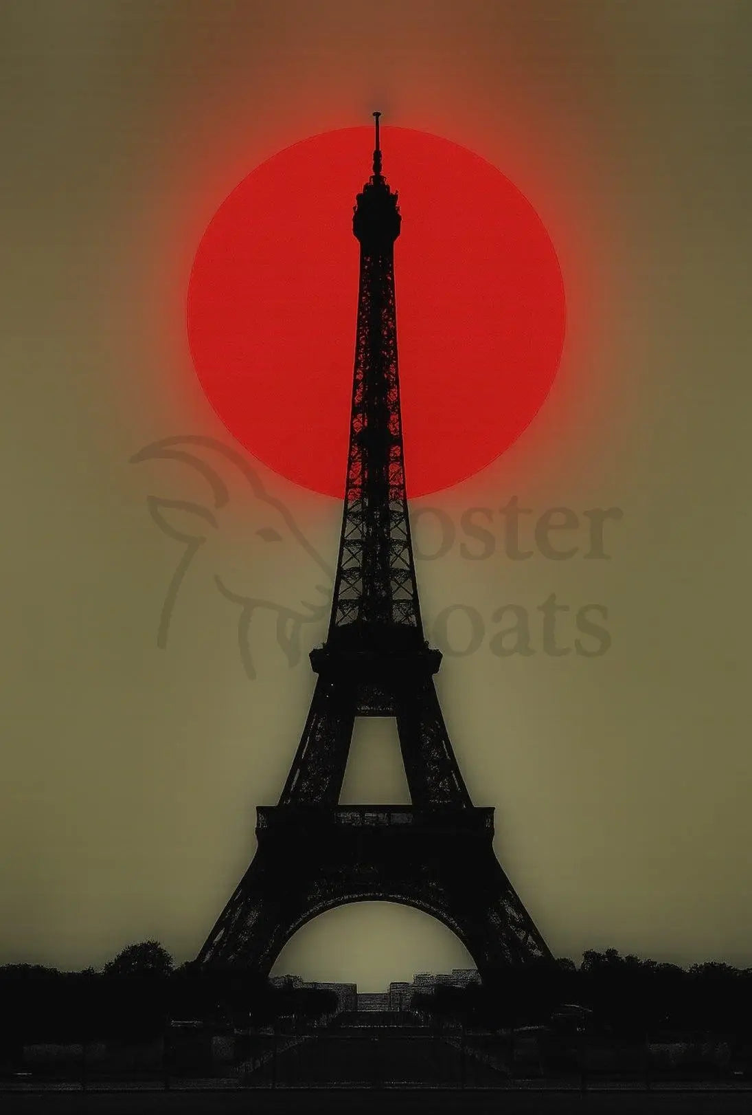 Parisian Silhouette: Eiffel Tower Minimalist Travel Poster PosterGoat
