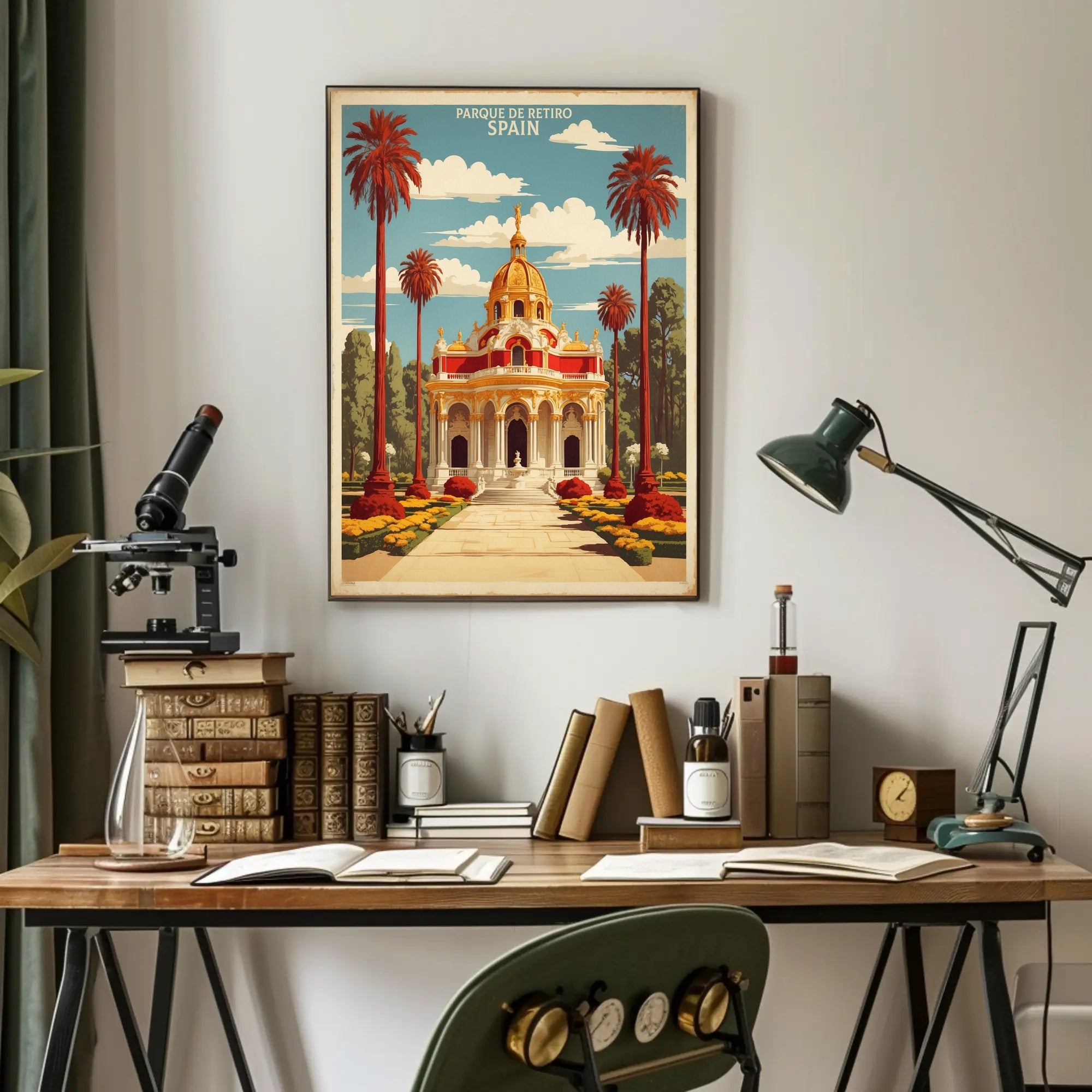 Parque de Retiro Vintage Travel Poster PosterGoat