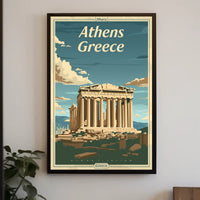 Parthenon Vintage Travel Athens Greece Cultural Heritage Poster PosterGoat
