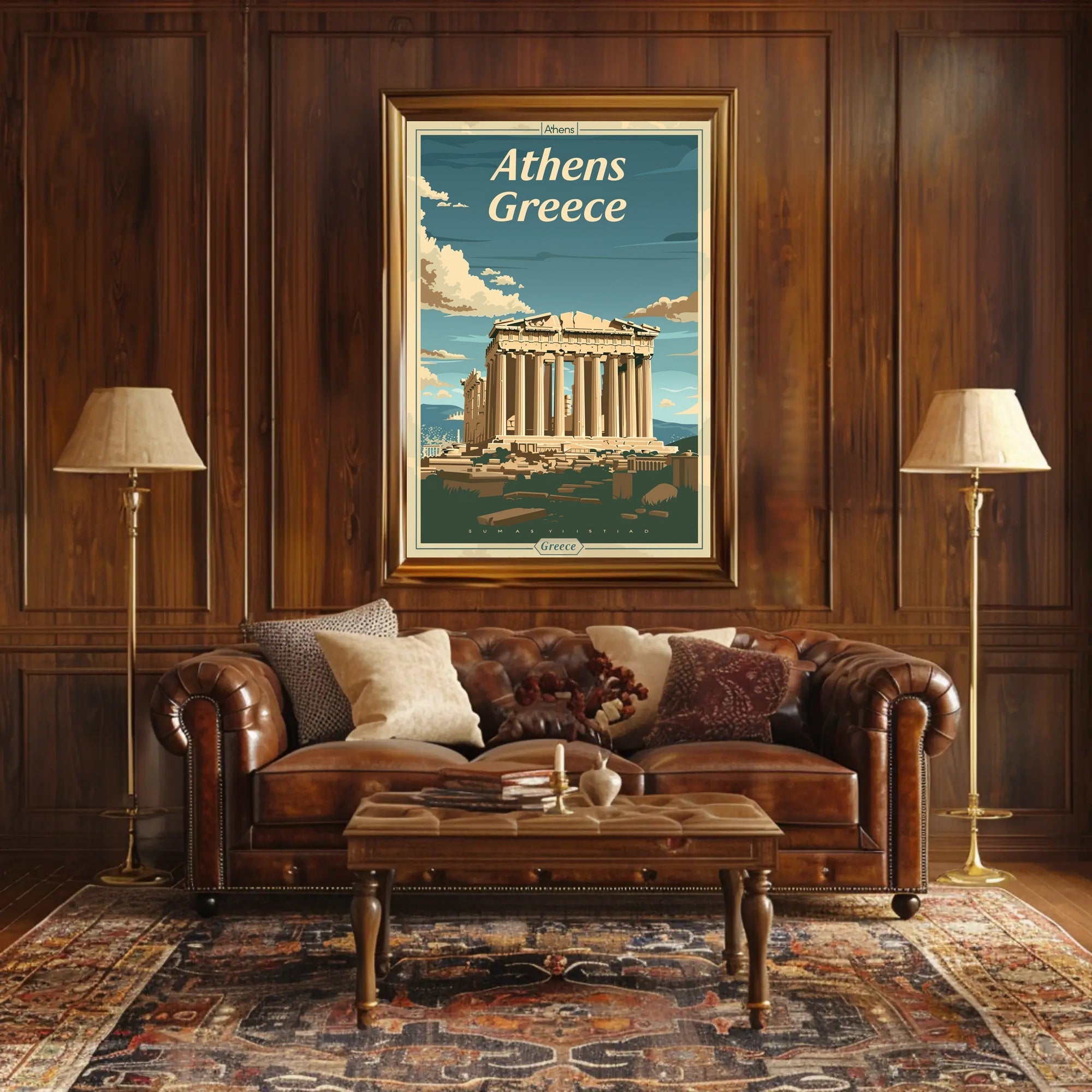 Parthenon Vintage Travel Athens Greece Cultural Heritage Poster PosterGoat