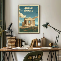 Parthenon Vintage Travel Athens Greece Cultural Heritage Poster PosterGoat