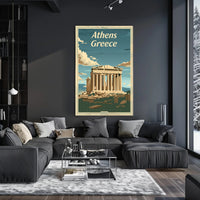 Parthenon Vintage Travel Athens Greece Cultural Heritage Poster PosterGoat