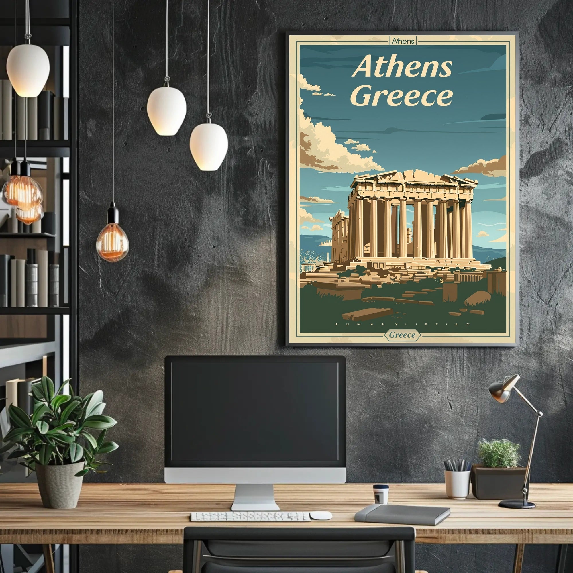 Parthenon Vintage Travel Athens Greece Cultural Heritage Poster PosterGoat