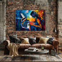 Passionate Pianist Immersion: Abstract Artistic Poster PosterGoat