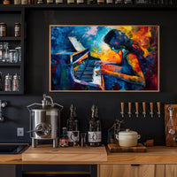 Passionate Pianist Immersion: Abstract Artistic Poster PosterGoat