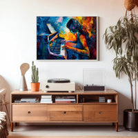 Passionate Pianist Immersion: Abstract Artistic Poster PosterGoat