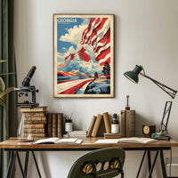 Patriotic Georgia Landscape Art Print - Cultural or Heritage Poster PosterGoat
