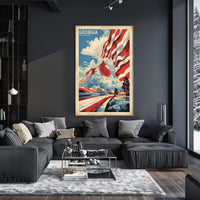 Patriotic Georgia Landscape Art Print - Cultural or Heritage Poster PosterGoat