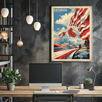 Patriotic Georgia Landscape Art Print - Cultural or Heritage Poster PosterGoat