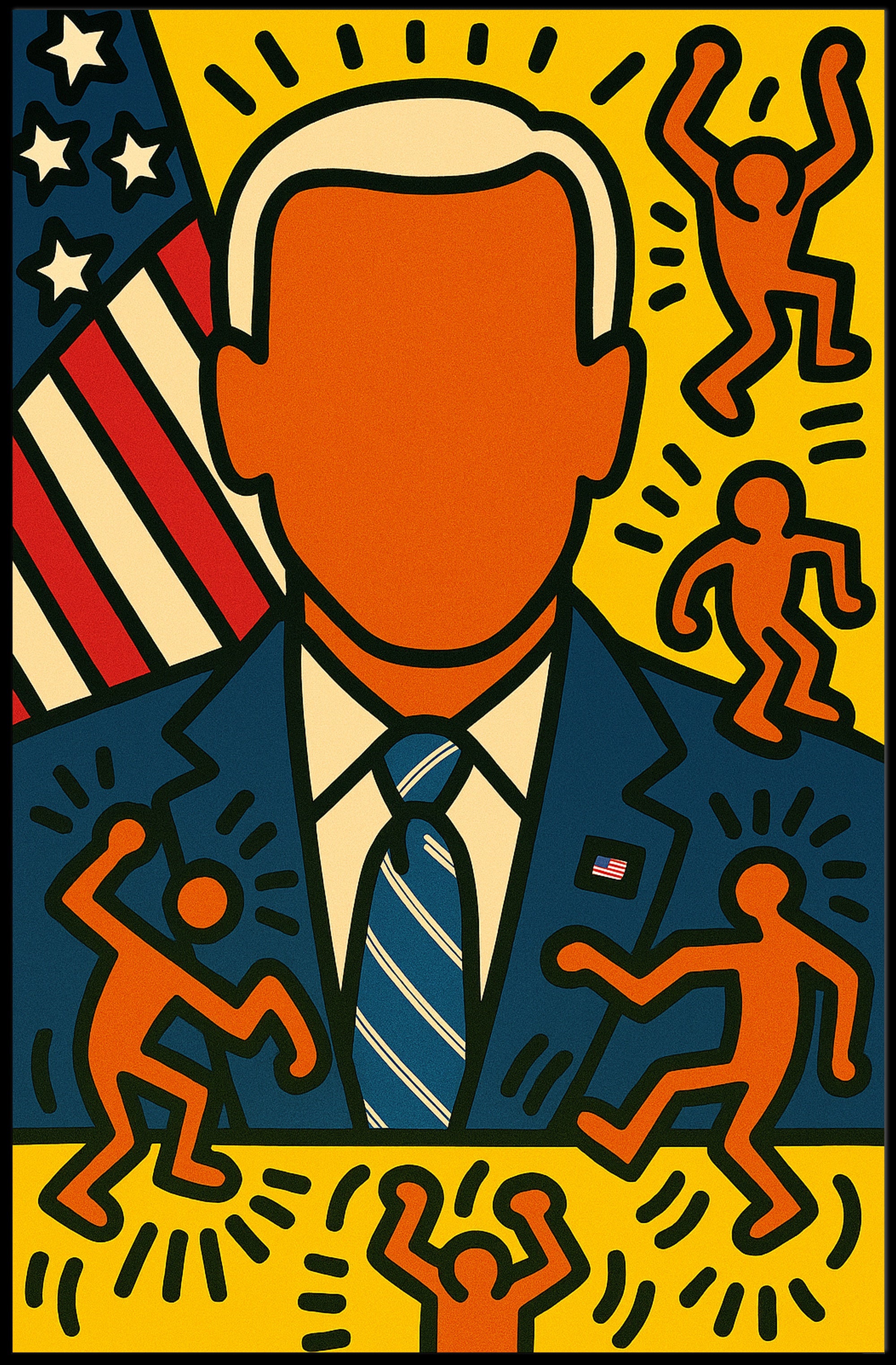 Patriotic Pop Art Portrait Poster PosterGoat