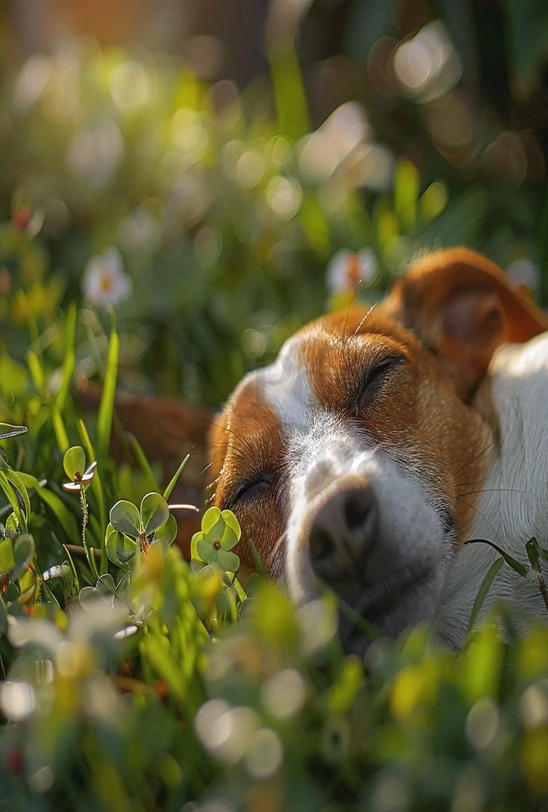 Peaceful Dog in Meadow Scene - Animal Poster PosterGoat