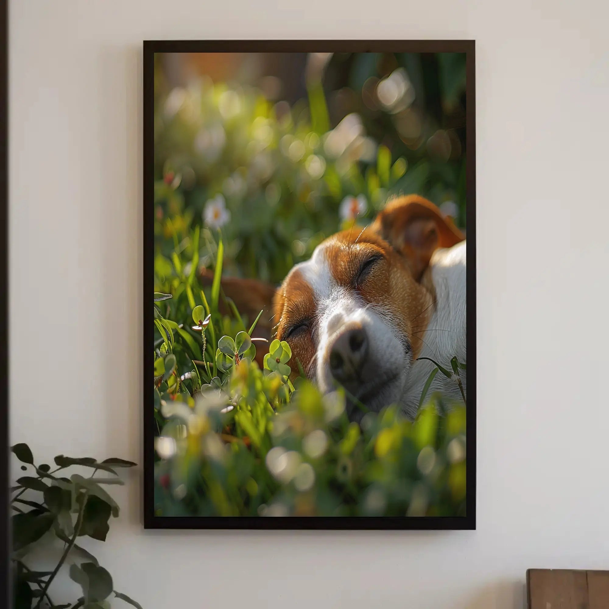 Peaceful Dog in Meadow Scene - Animal Poster PosterGoat