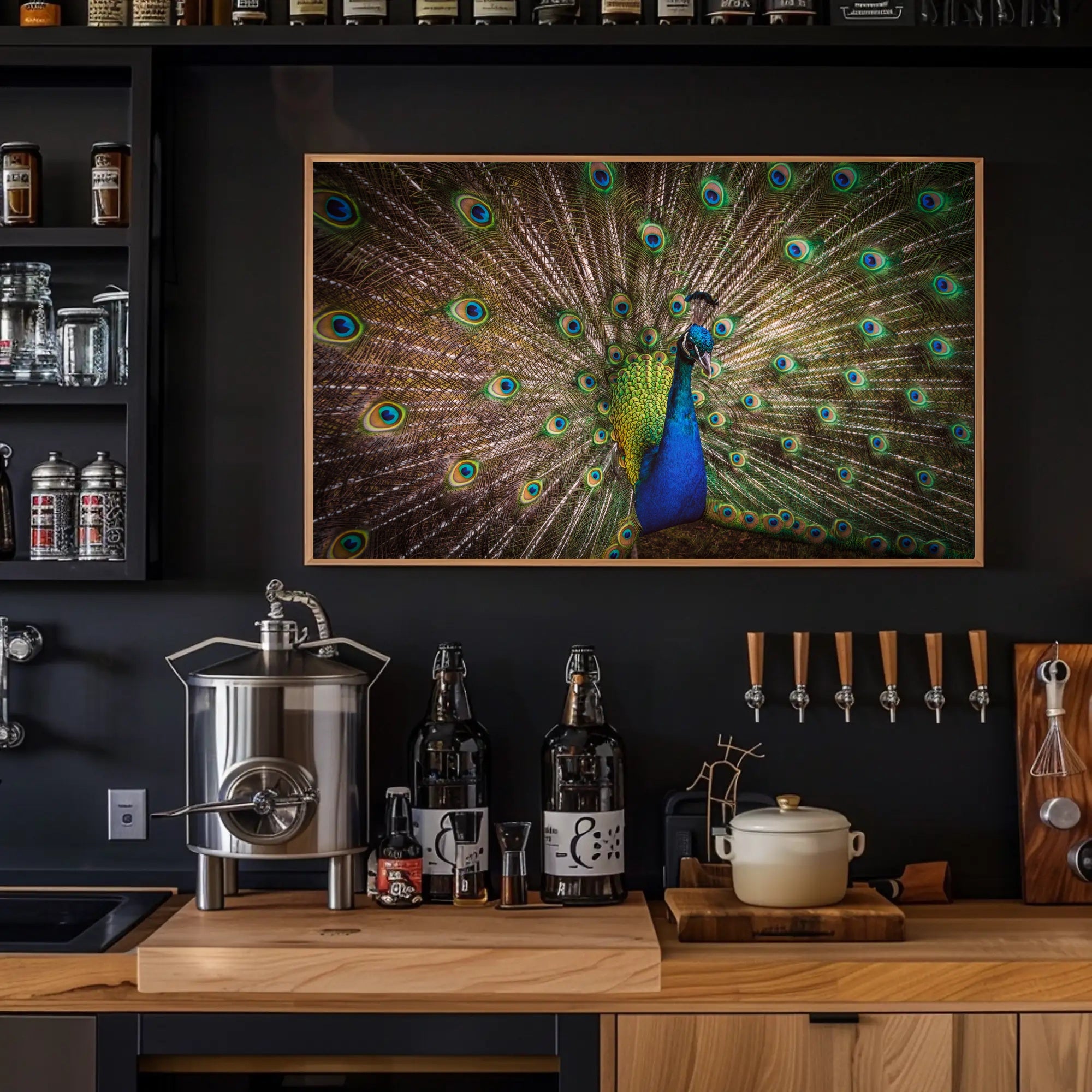 Peacock Beauty Vibrant Colors Animal Poster PosterGoat