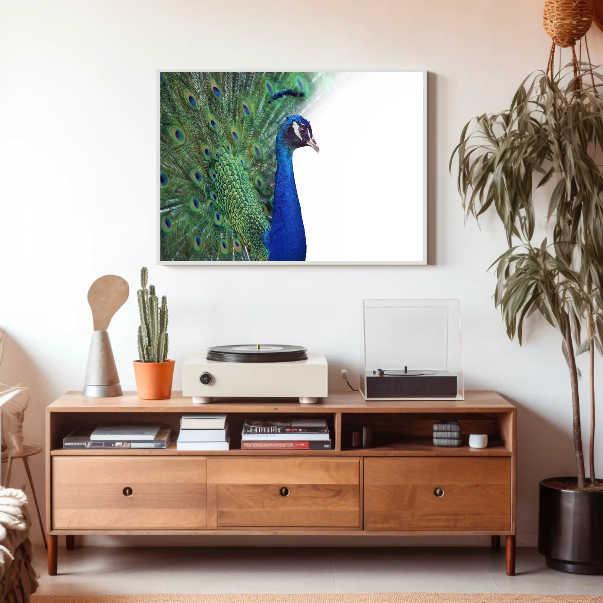 Peacock Elegance in Vibrant Colors Animal Poster PosterGoat