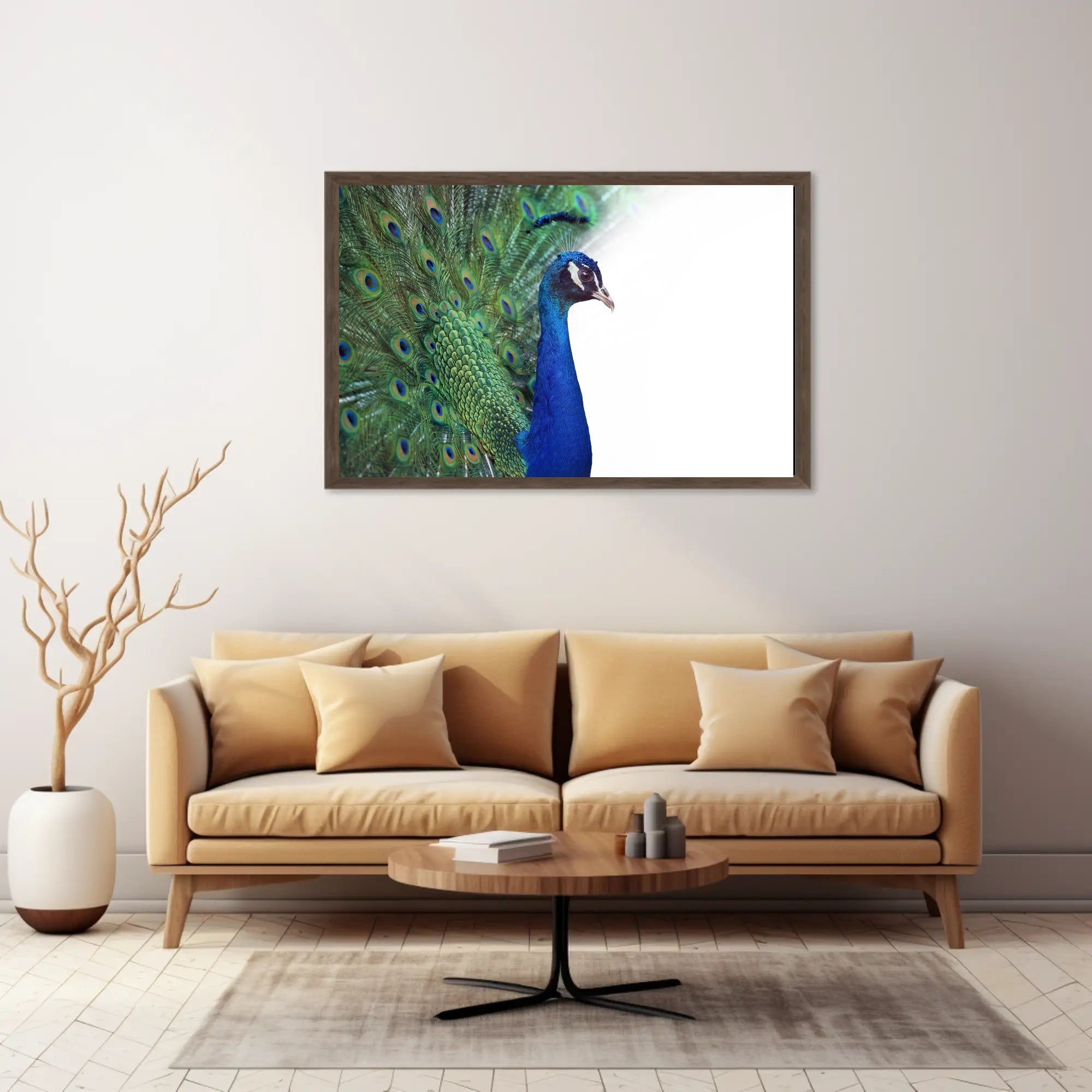 Peacock Elegance in Vibrant Colors Animal Poster PosterGoat
