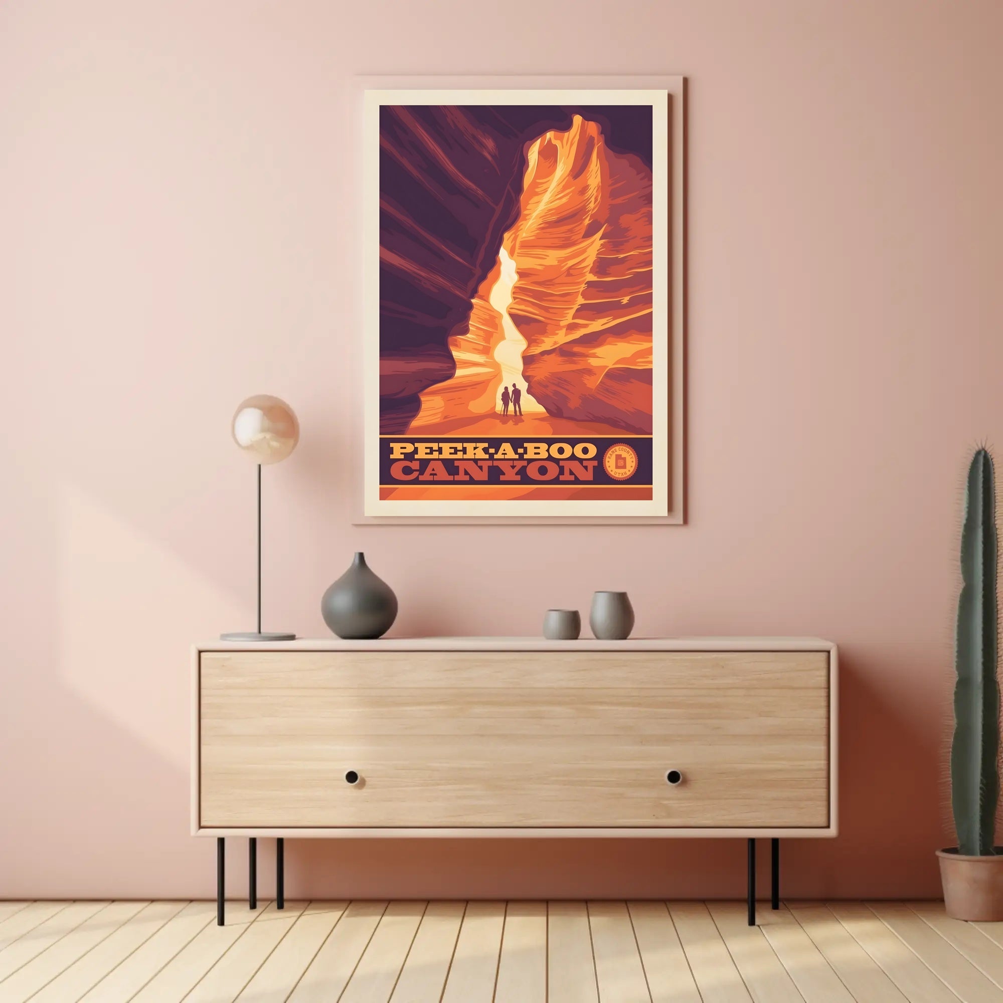 Peek-A-Boo Canyon Scenic Travel Adventure Poster PosterGoat