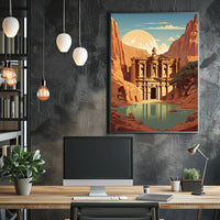 Petra-Inspired Canyon Landscape Cultural or Heritage Poster PosterGoat