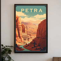 Petra Treasury Vintage Style Travel Poster PosterGoat