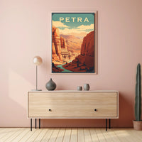 Petra Treasury Vintage Style Travel Poster PosterGoat
