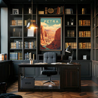 Petra Treasury Vintage Style Travel Poster PosterGoat