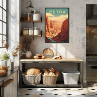 Petra Treasury Vintage Style Travel Poster PosterGoat