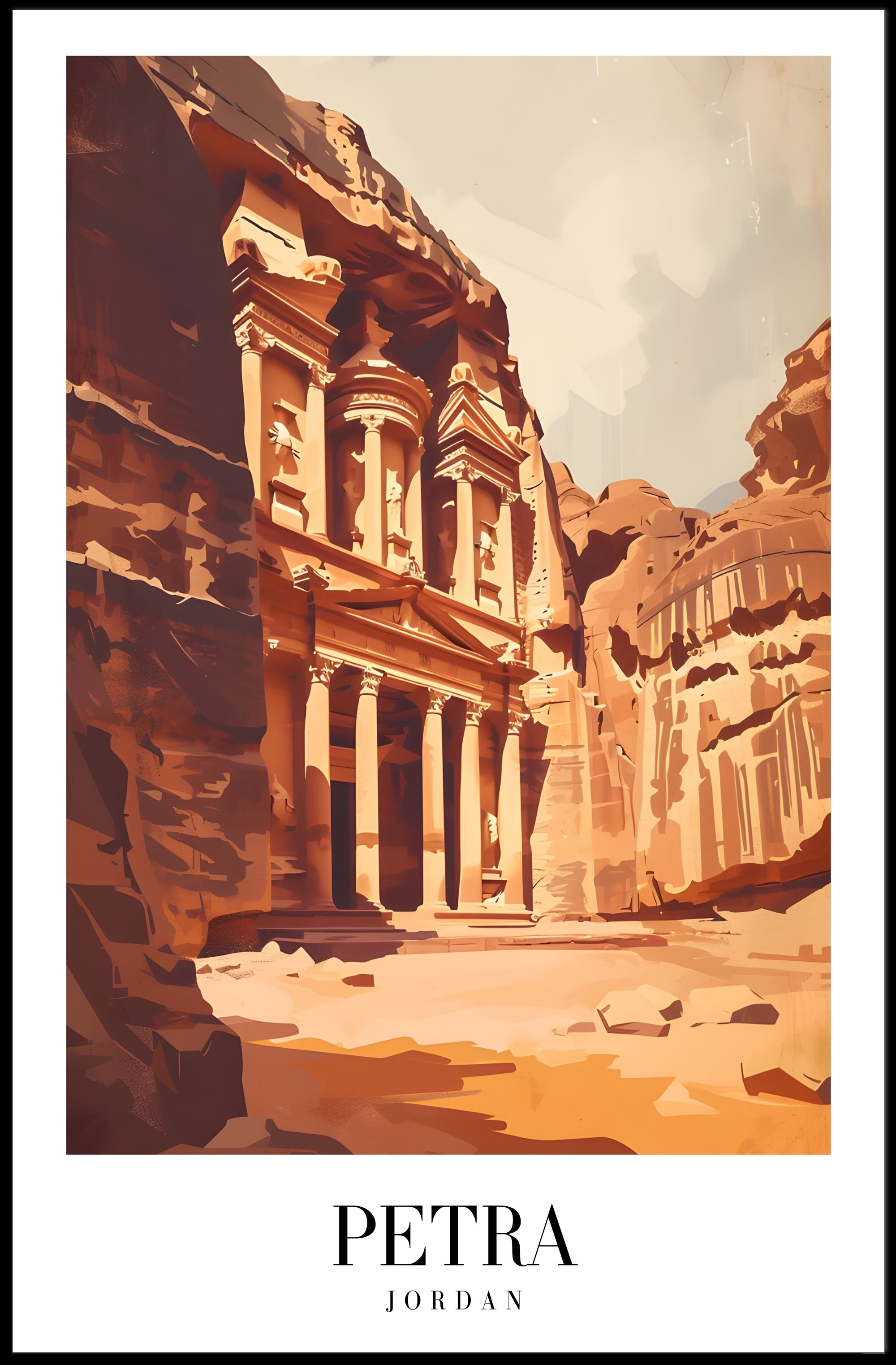 Petra's Treasury Modern Art Travel Poster PosterGoat