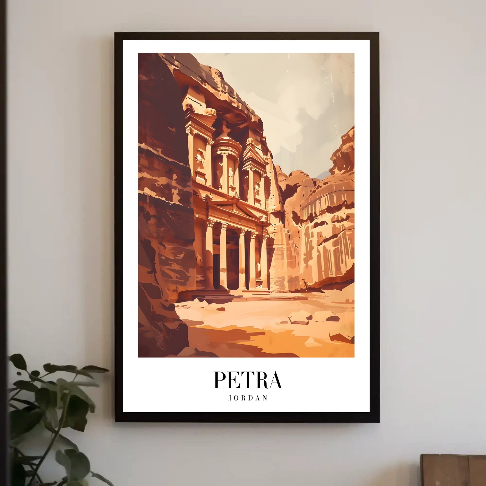 Petra's Treasury Modern Art Travel Poster PosterGoat