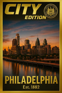 Philadelphia Skyline City Edition Artwork Travel Poster PosterGoat