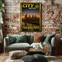 Philadelphia Skyline City Edition Artwork Travel Poster PosterGoat