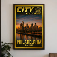 Philadelphia Skyline City Edition Artwork Travel Poster PosterGoat
