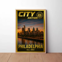 Philadelphia Skyline City Edition Artwork Travel Poster PosterGoat