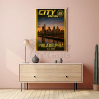Philadelphia Skyline City Edition Artwork Travel Poster PosterGoat