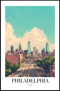 Philadelphia Skyline: Modern Urban Cityscape Poster PosterGoat