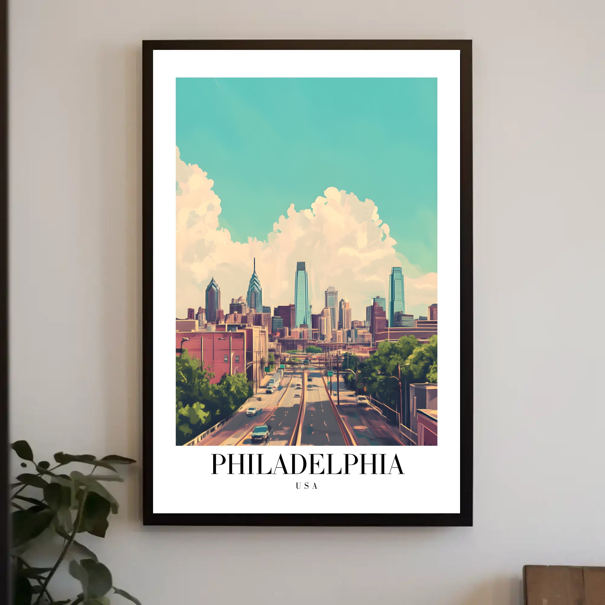 Philadelphia Skyline: Modern Urban Cityscape Poster PosterGoat