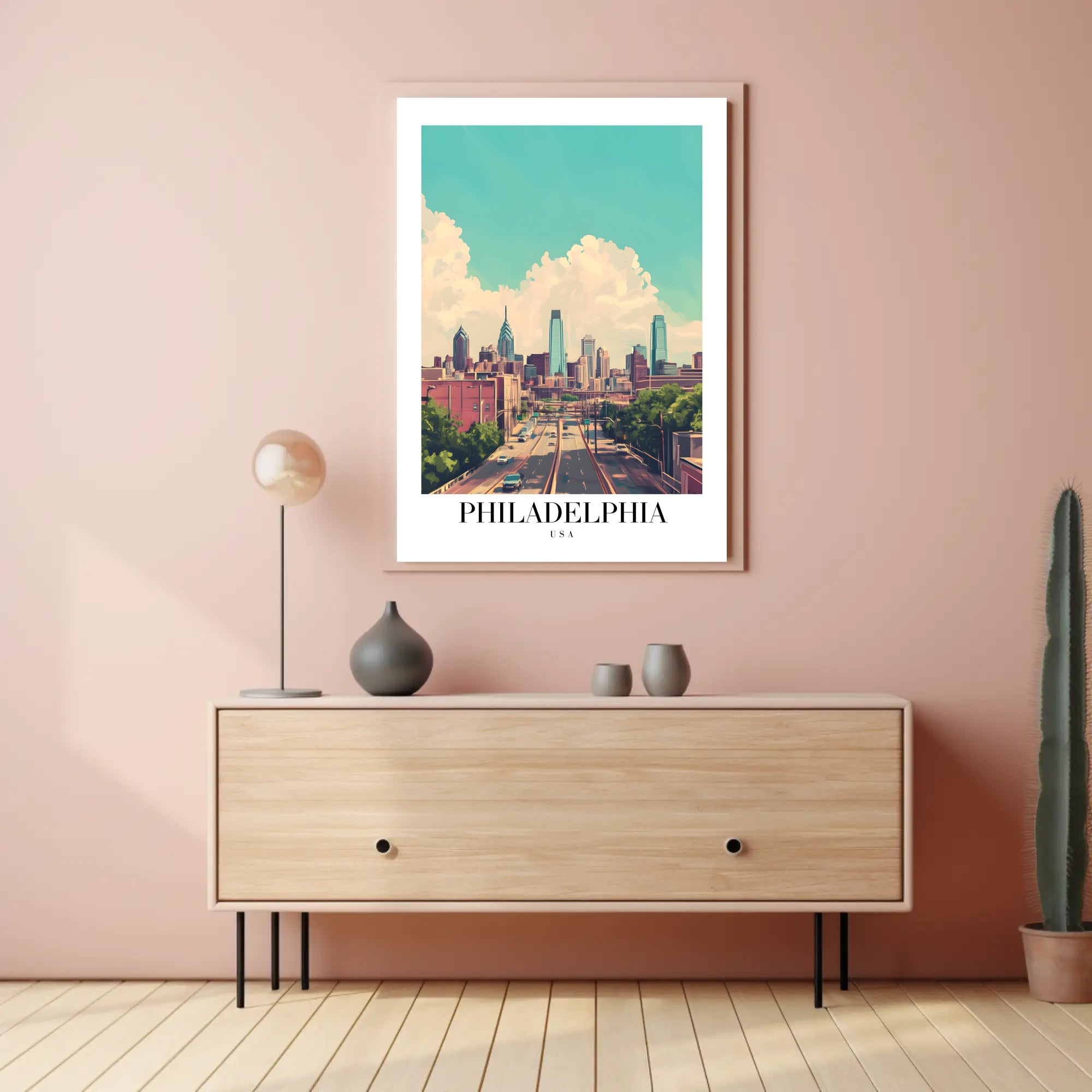 Philadelphia Skyline: Modern Urban Cityscape Poster PosterGoat