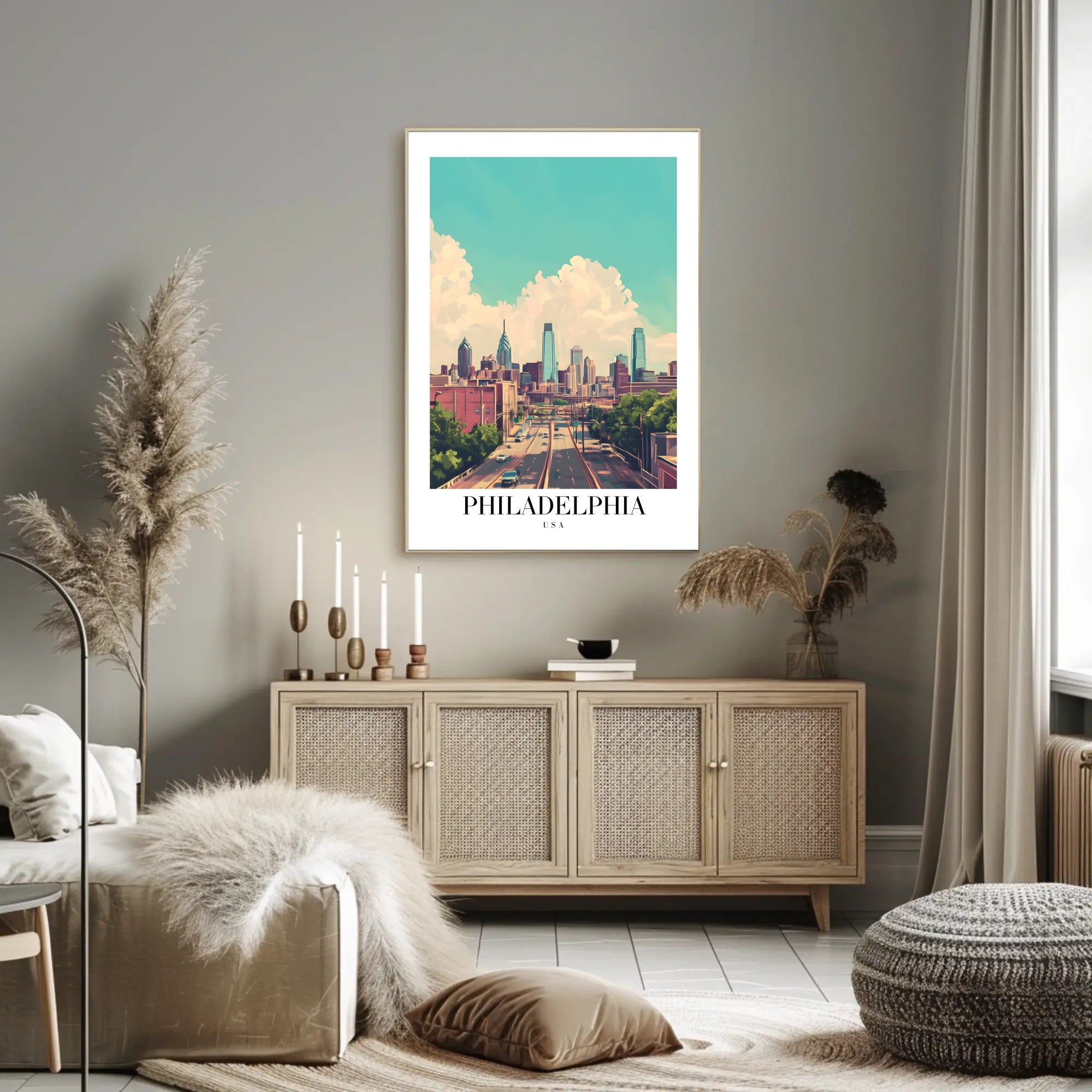 Philadelphia Skyline: Modern Urban Cityscape Poster PosterGoat