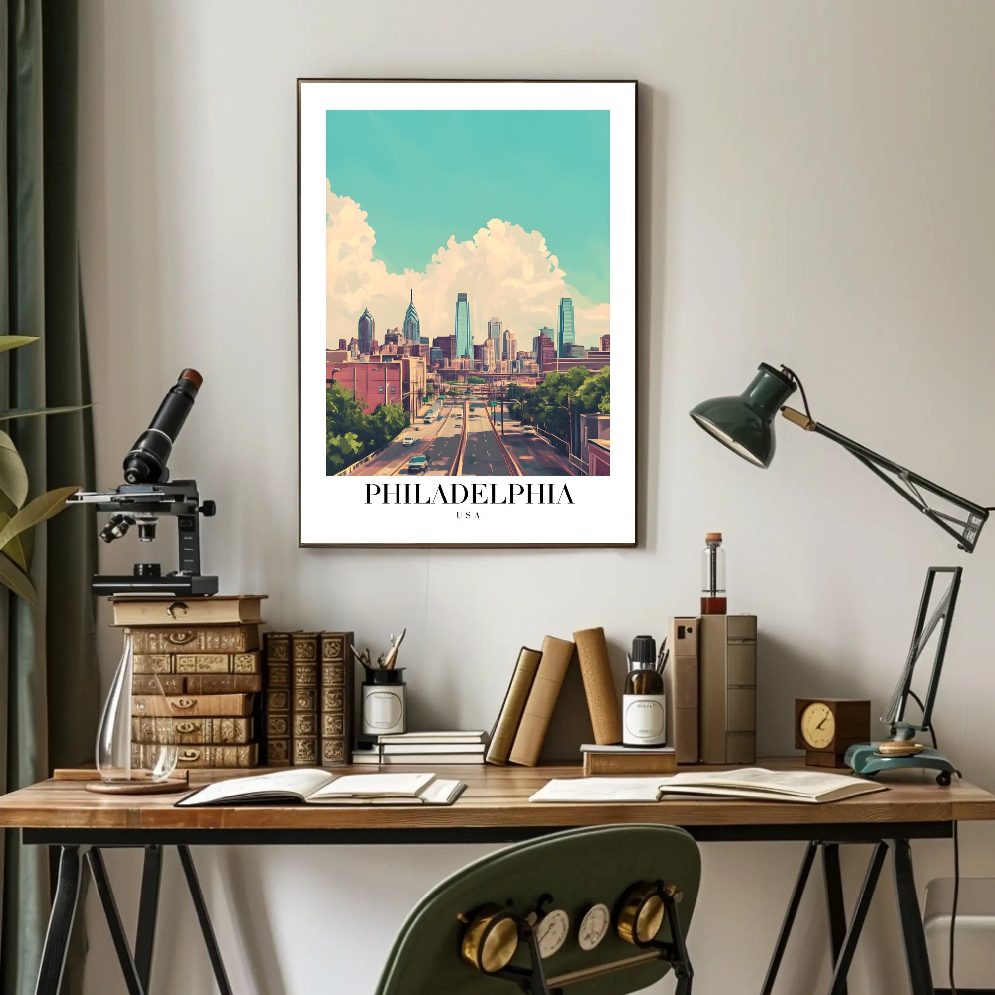 Philadelphia Skyline: Modern Urban Cityscape Poster PosterGoat