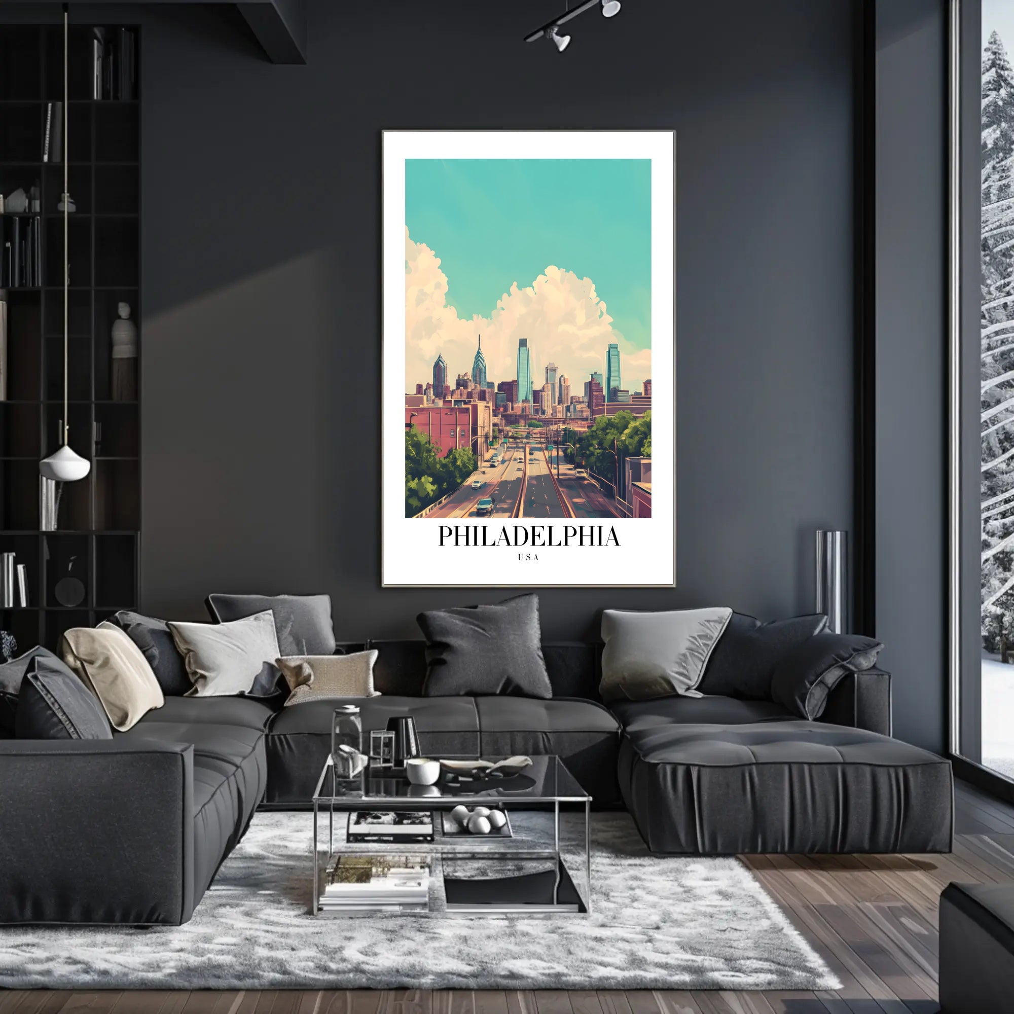 Philadelphia Skyline: Modern Urban Cityscape Poster PosterGoat