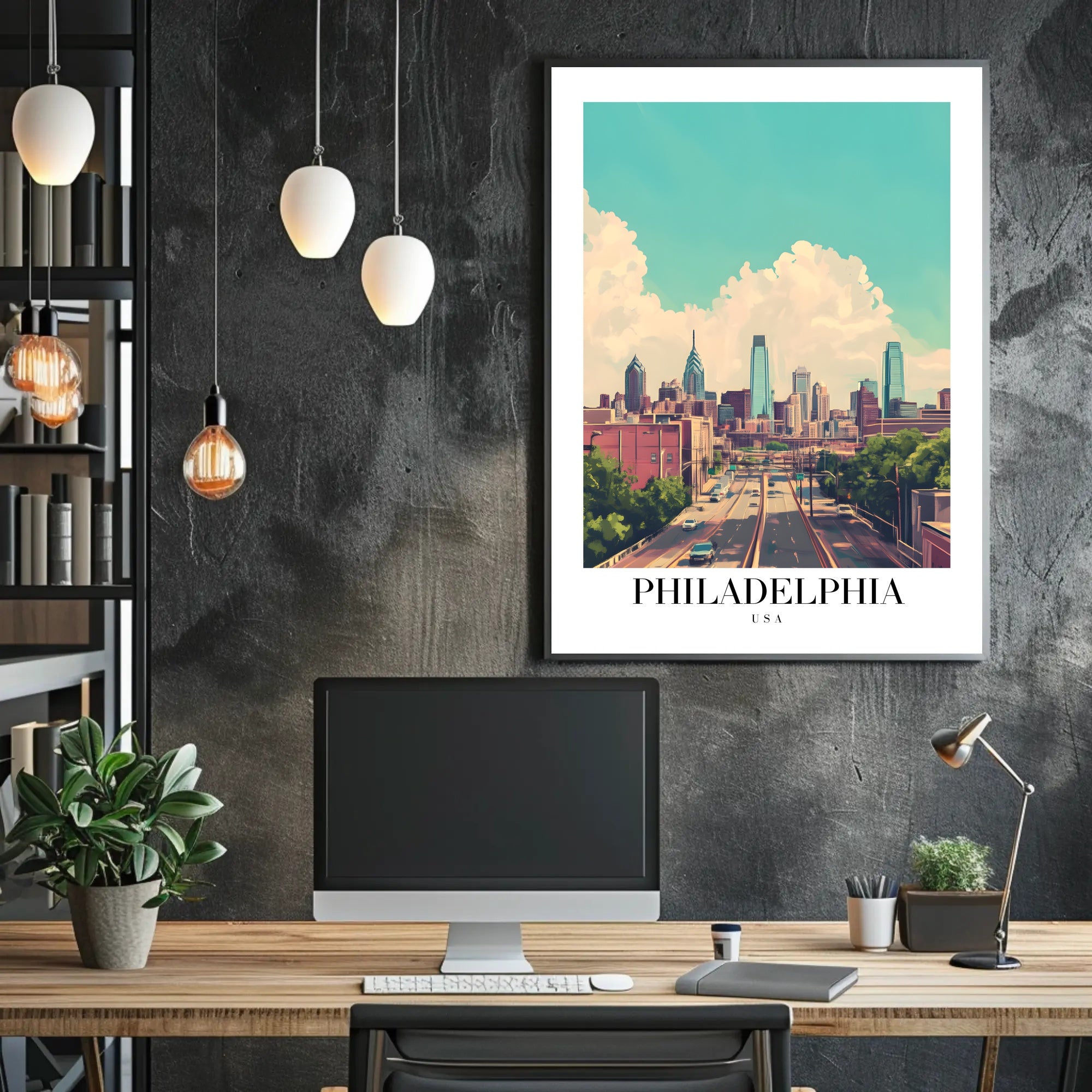Philadelphia Skyline: Modern Urban Cityscape Poster PosterGoat