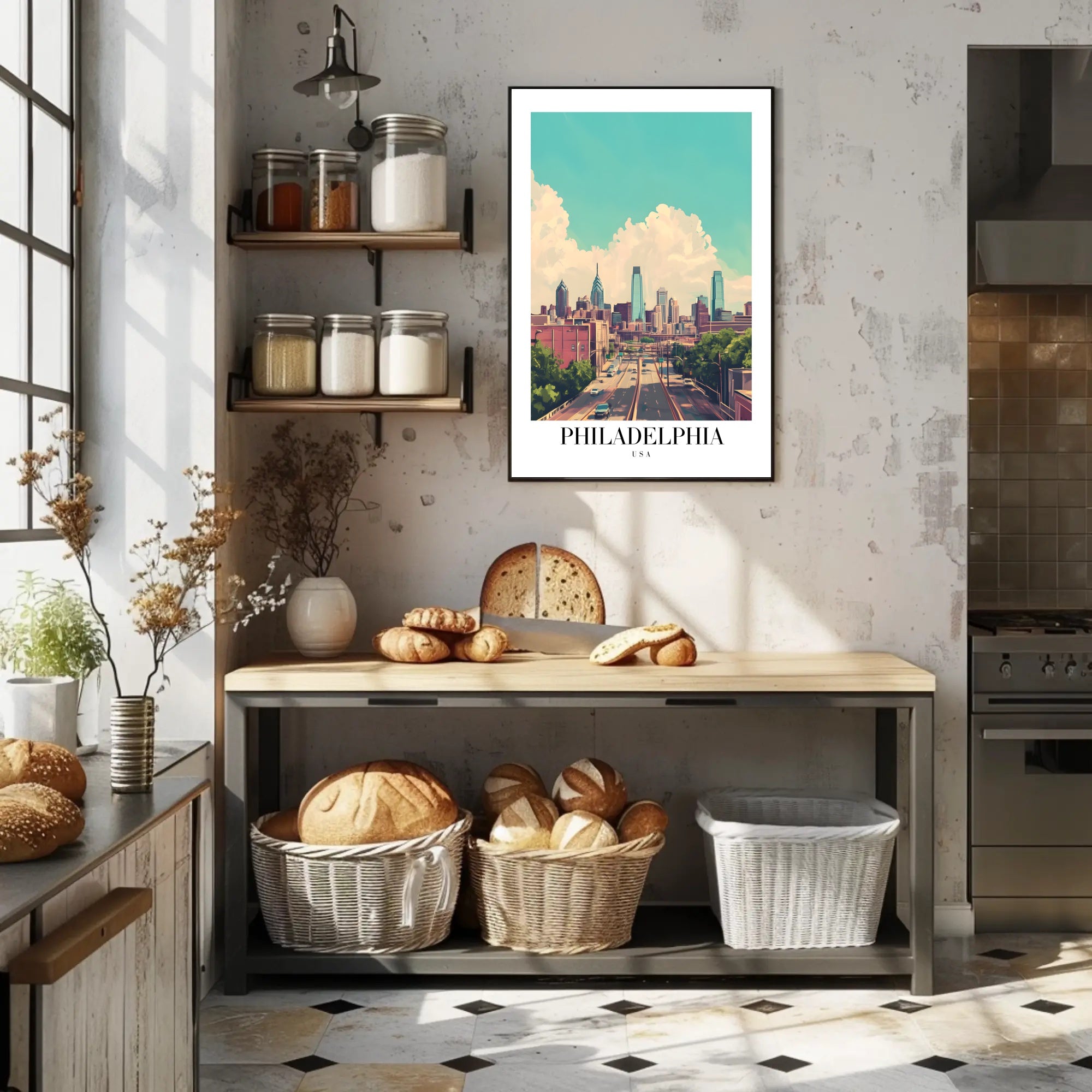 Philadelphia Skyline: Modern Urban Cityscape Poster PosterGoat