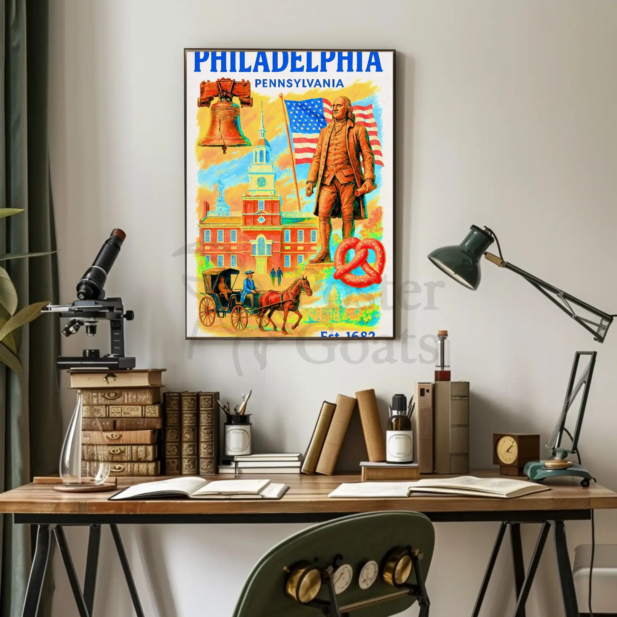 Philadelphia Vintage Charm 1682 Cultural or Heritage Poster PosterGoat