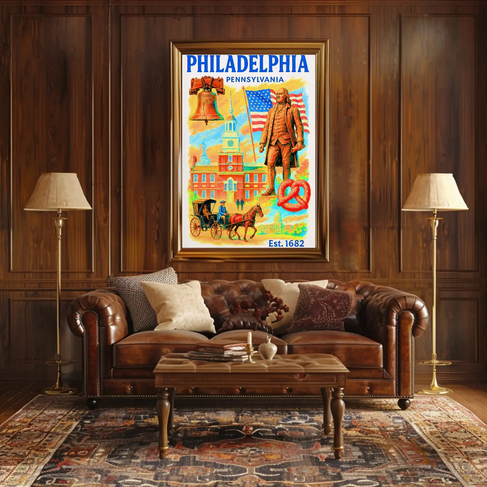 Philadelphia Vintage Charm 1682 Cultural or Heritage Poster PosterGoat