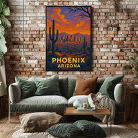 Phoenix Desert Scene Travel Poster PosterGoat