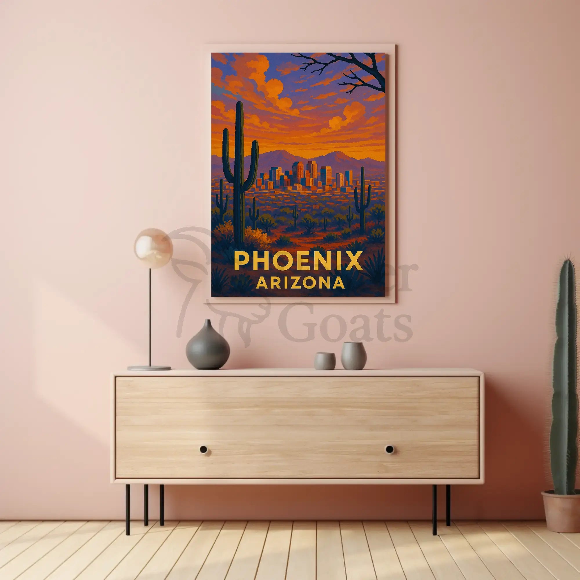 Phoenix Desert Scene Travel Poster PosterGoat