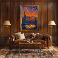 Phoenix Desert Scene Travel Poster PosterGoat