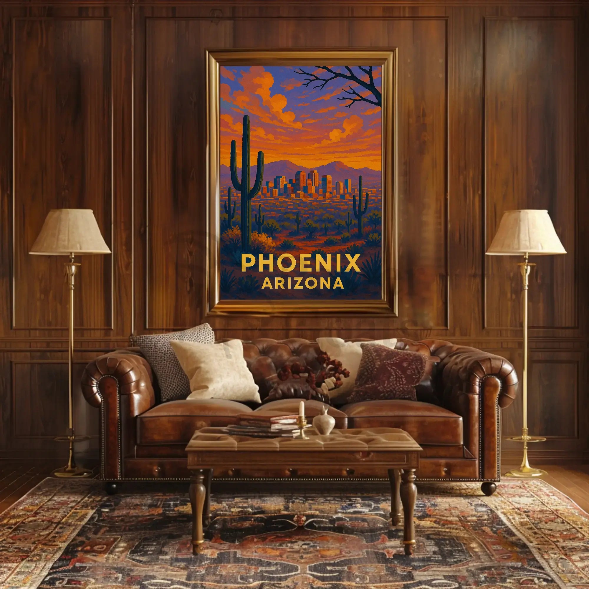 Phoenix Desert Scene Travel Poster PosterGoat