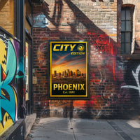 Phoenix Skyline Modern Urban Travel Poster PosterGoat